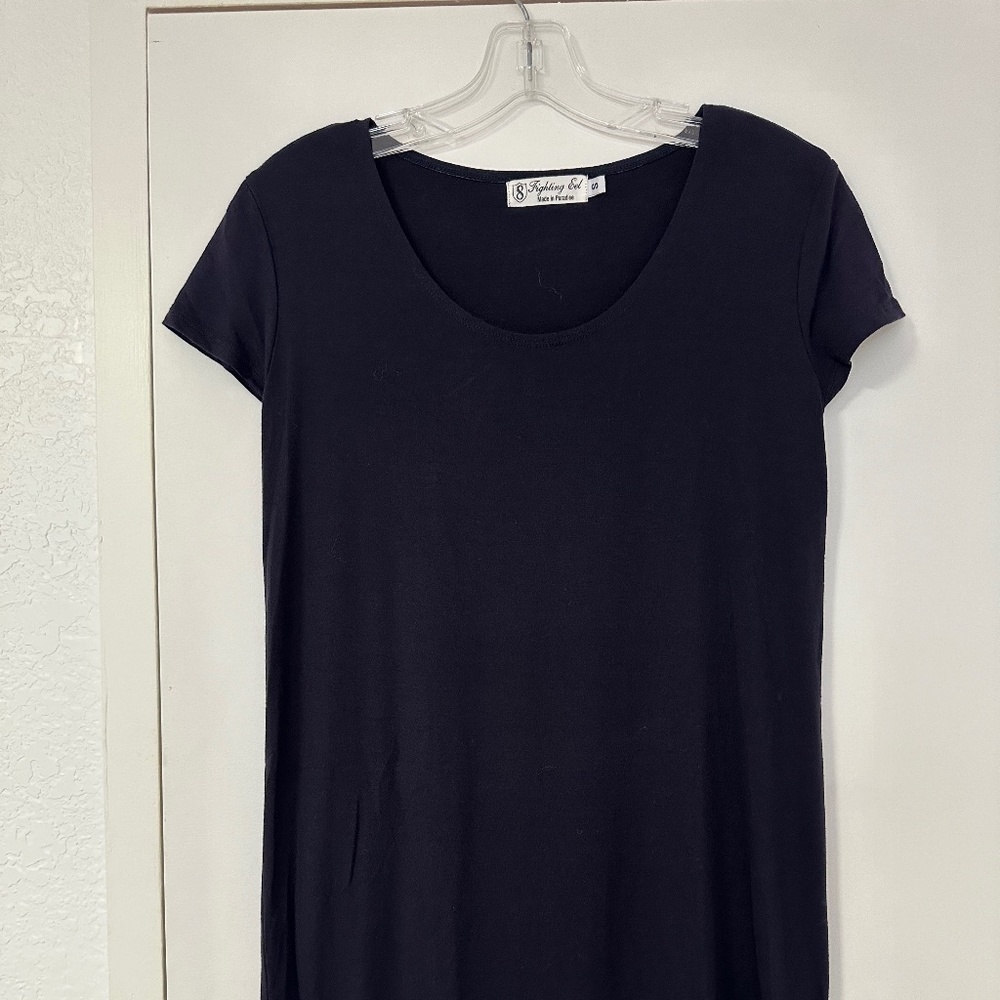 Fighting Eel Dark Navy (almost black) Scoop Neck T-Shirt Style Dress